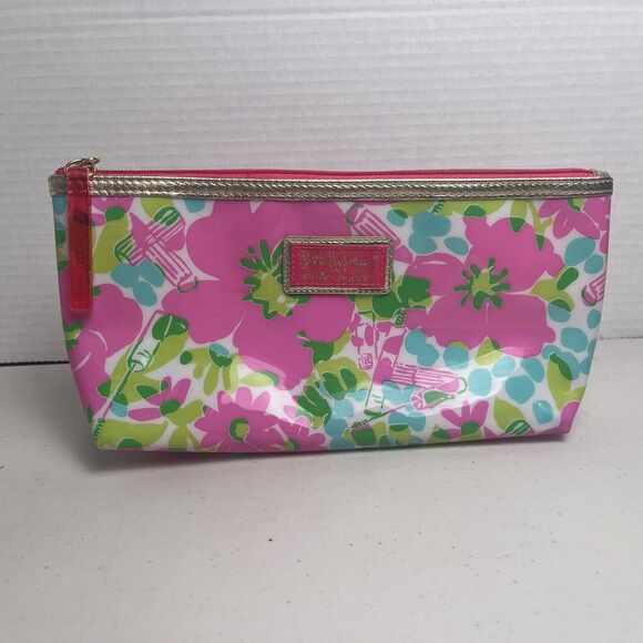 Lily Pulitzer For Estee Lauder Floral Cosmetic Travel Toiletry Bag Zip Up Lot - Picture 9 of 14
